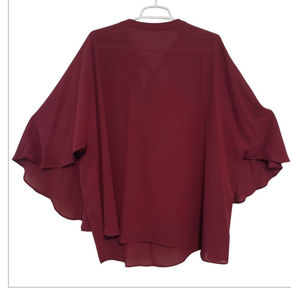 Lane Bryant - cranberry butterfly sleeve  top with tie back - women’s size 18/20 - Picture 1 of 5